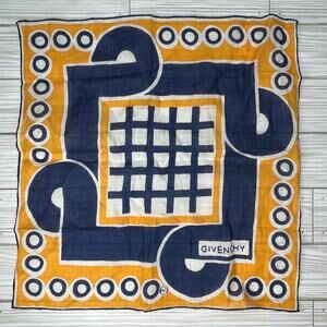 Givenchy Bloch Freres Women's Yellow Blue White Neck Scarf